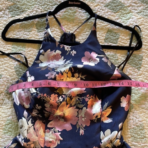 B.SMART  7  Fit & Flair Evening Gown Leg Slit Racerback w Lace inserts & Cutout - Picture 4 of 16